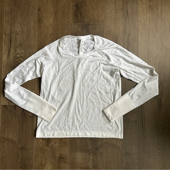 Lululemon Swiftly Tech Long Sleeve Shirt 2.0 Race Length - Size 10 - White - Picture 5 of 10